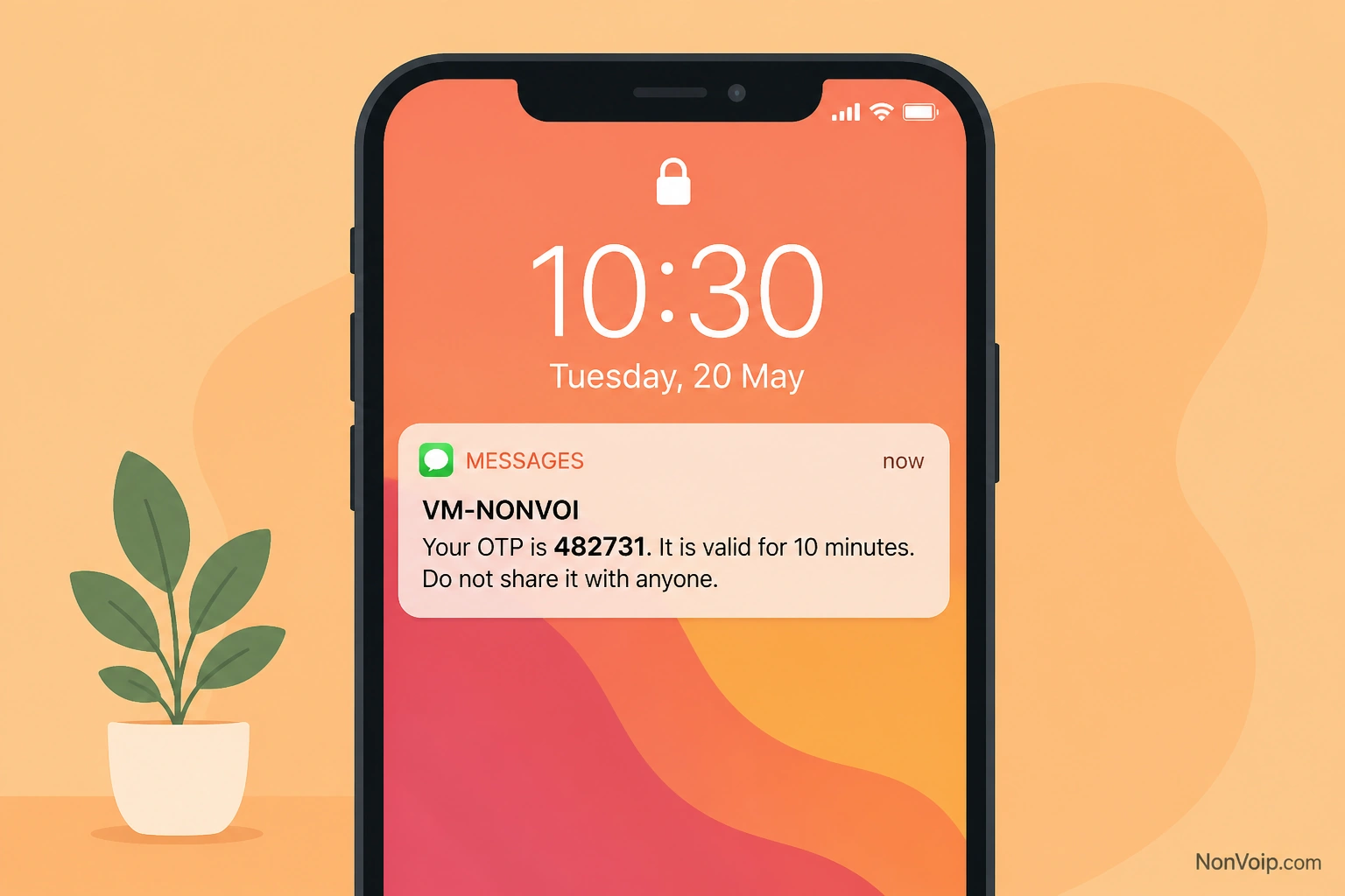 OTP SMS notification on phone when receiving SMS online