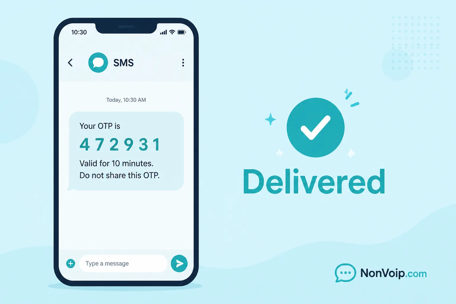 SMS verification code delivered to phone