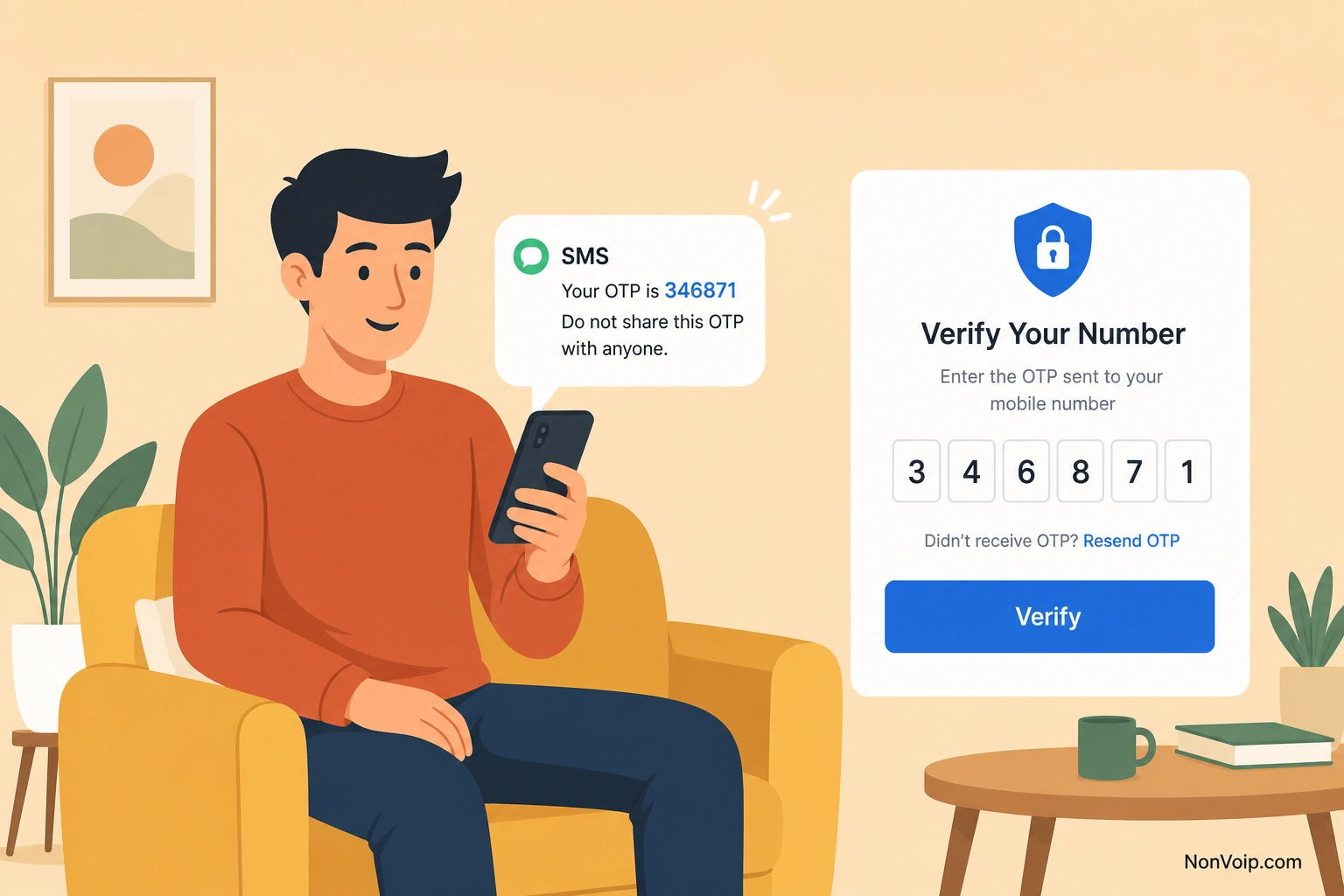Receiving an OTP during SMS verification